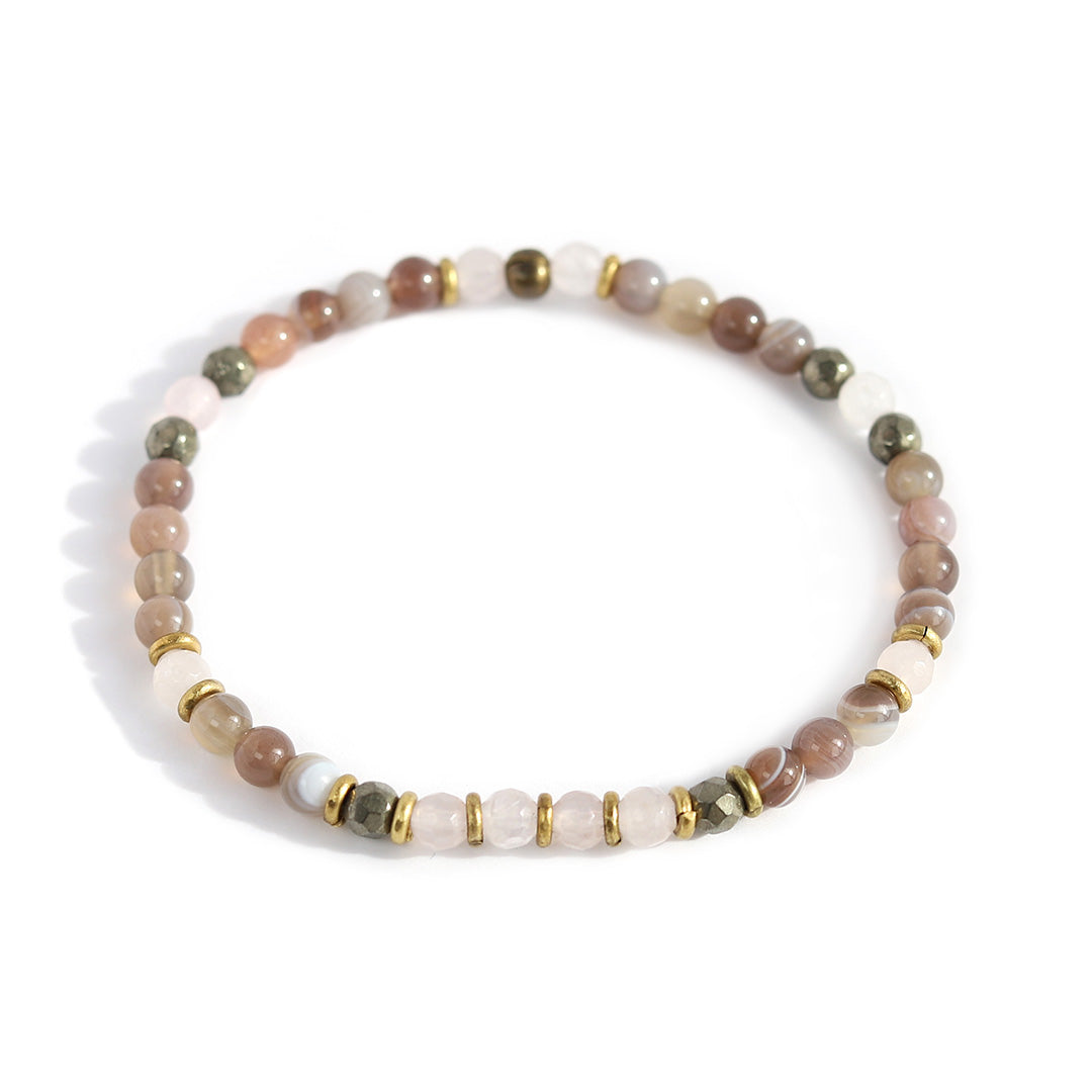 Botswana Agate and Rose Quartz Bracelet
