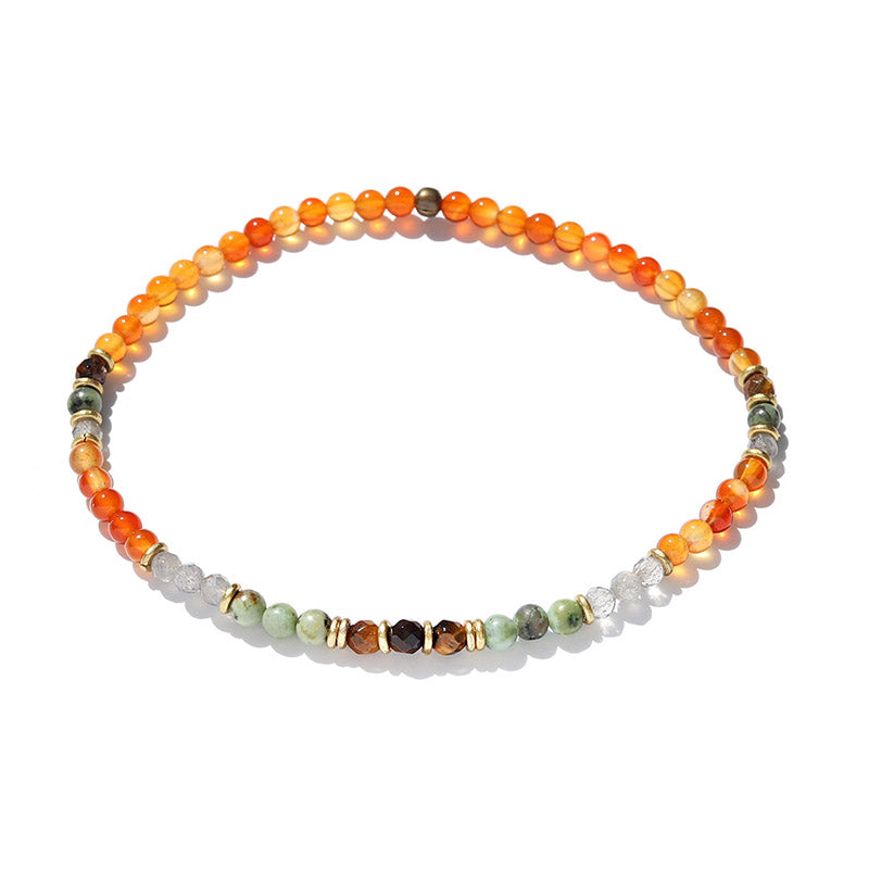 "Motivation and Change" Carnelian and African Turquoise Anklet