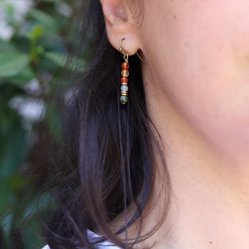 Carnelian and African Turquoise Earrings
