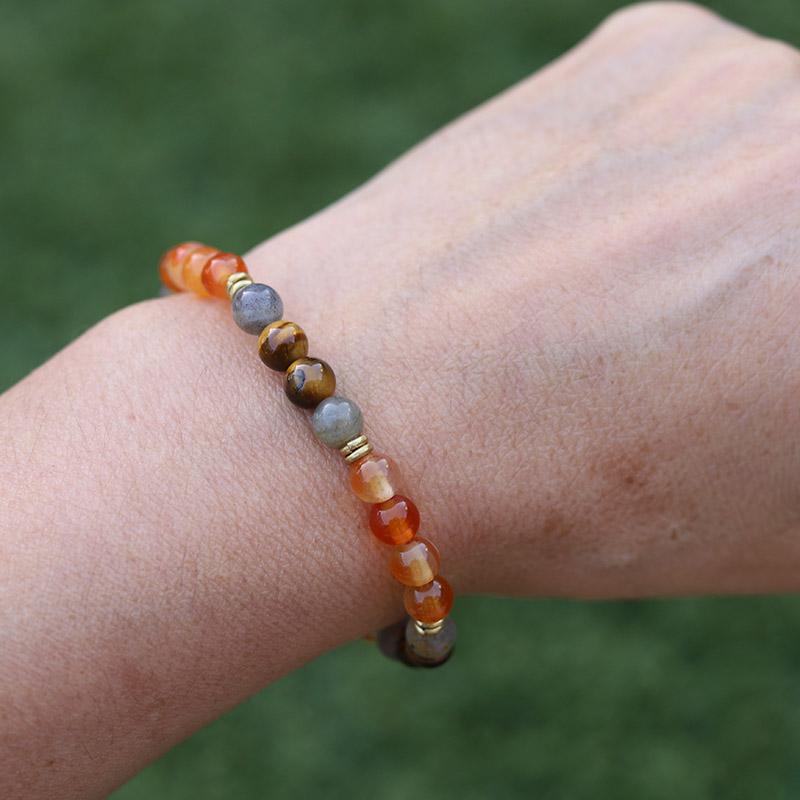 Carnelian and Labradorite Bracelet