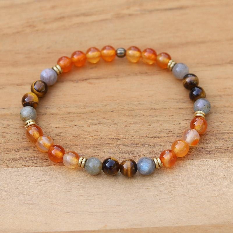 Carnelian and Labradorite Bracelet