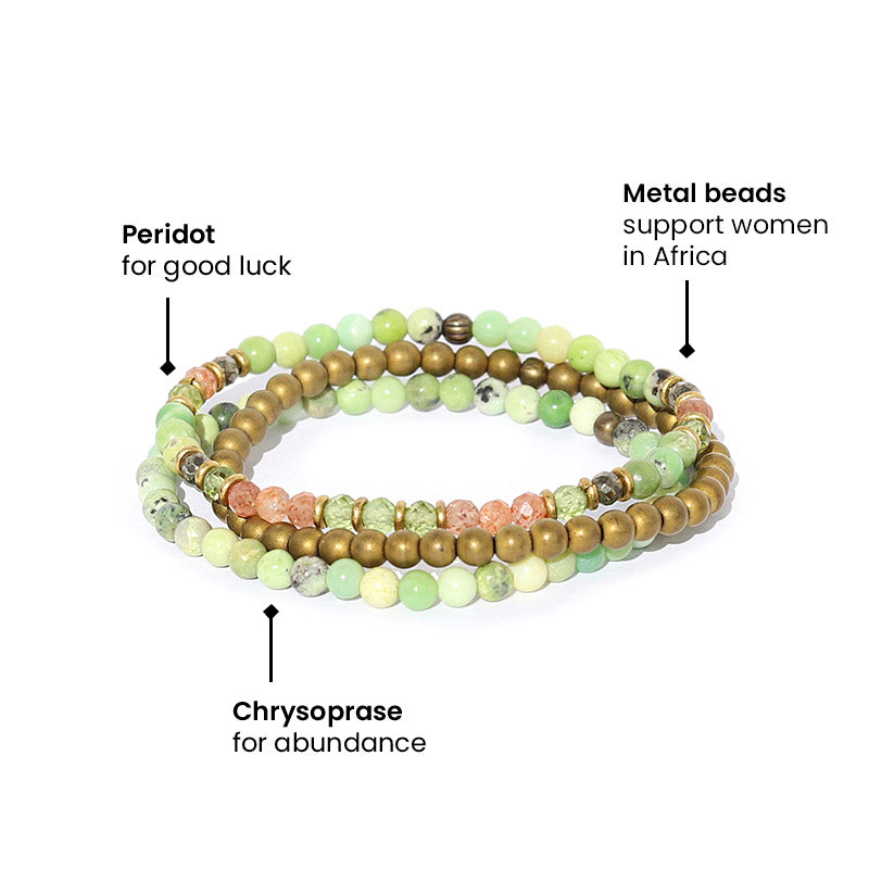 "Joy and Good Luck" Chrysoprase and Peridot Jewelry Bundle