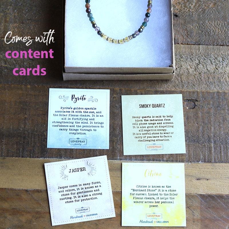 Citrine and Fancy Jasper Delicate Necklace with Content Cards