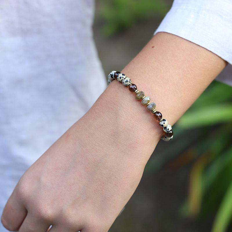 Dalmatian Jasper and Labradorite Bracelet