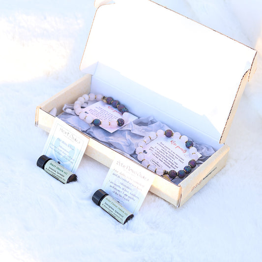 Matching Friendship Diffuser Bracelet Bundle with Chakra Oils