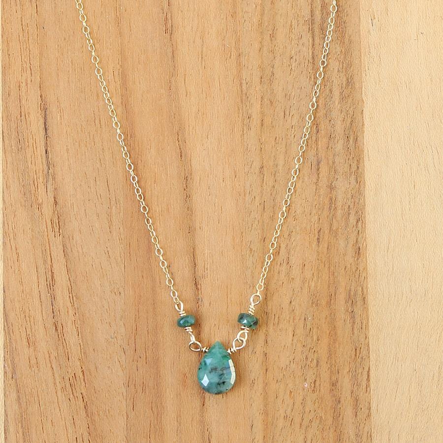 Emerald Gold Filled Chain Necklace *Final Sale*