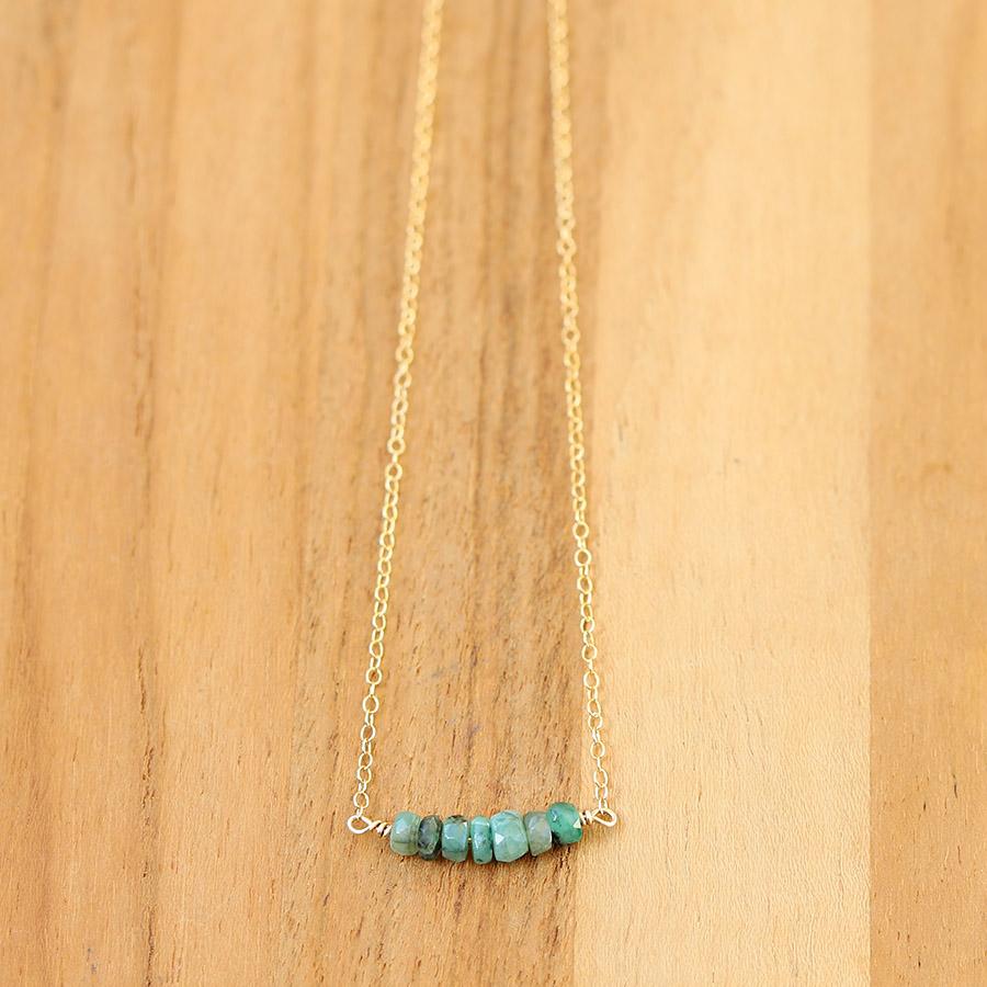 Emerald Gold Filled Chain Choker Necklace *Final Sale*