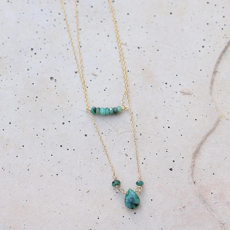 Emerald Gold Filled Chain Necklaces Set *Final Sale*