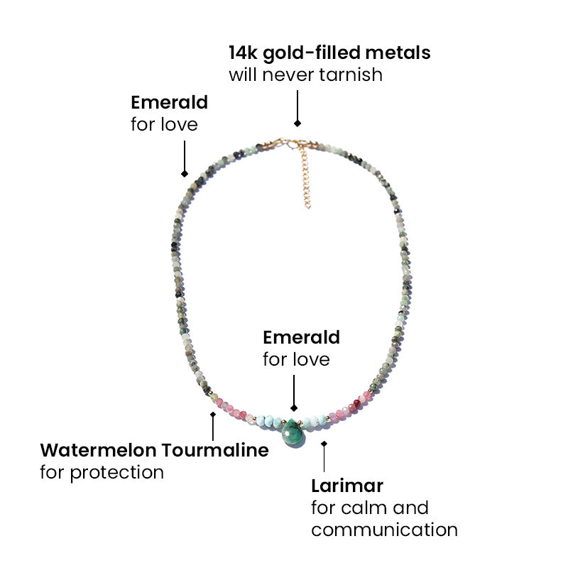 Emerald and Larimar Luxury Necklace *Final Sale*