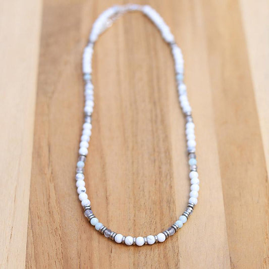 Howlite Amazonite and Labradorite Delicate Necklace