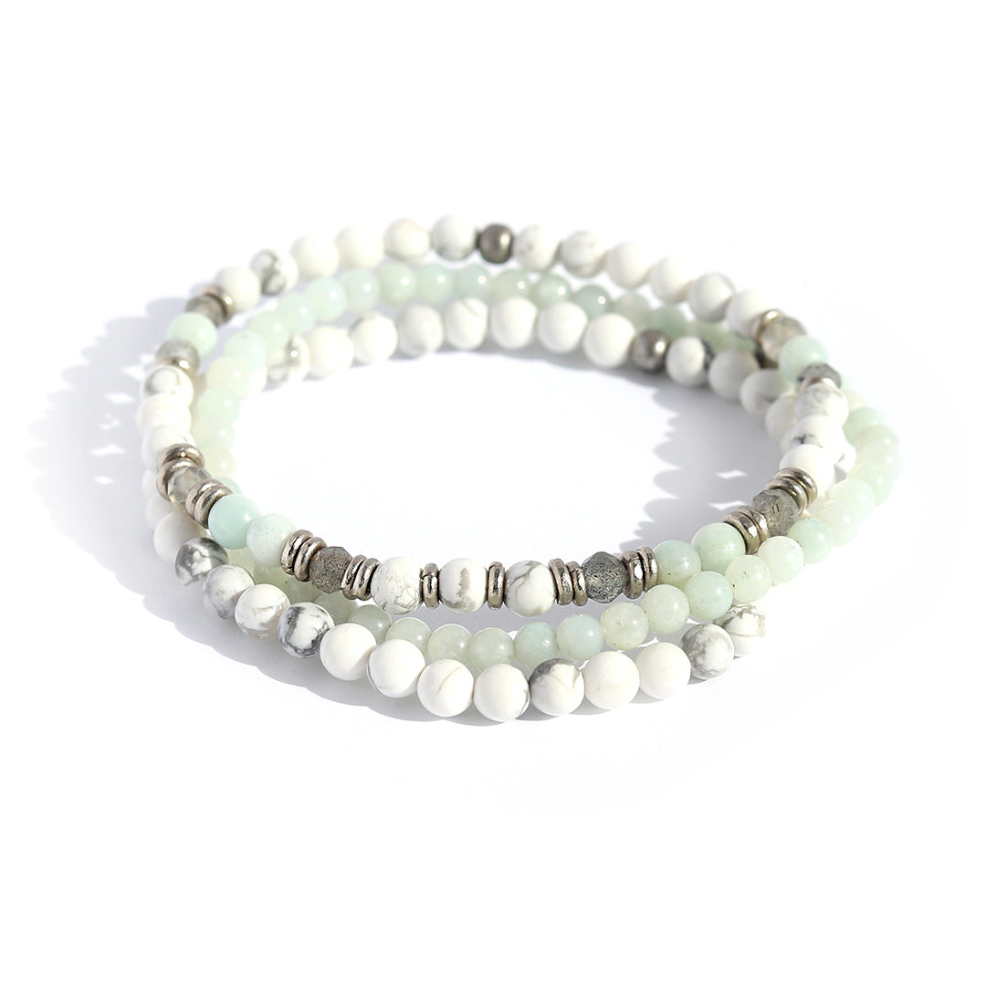 Howlite and Amazonite Bracelet Set