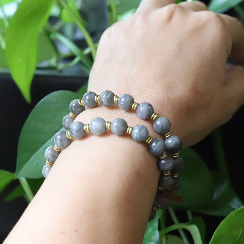 Obsidian Wrist Mala Beads - Tibetan Buddhist Bracelet Mala