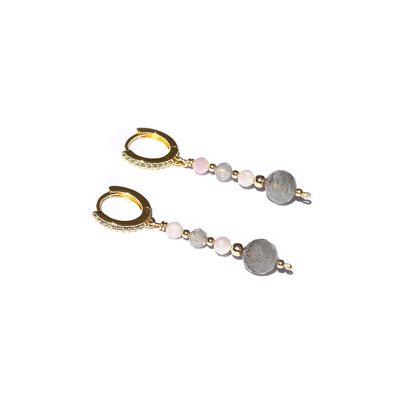Labradorite and Kunzite Luxury Earrings
