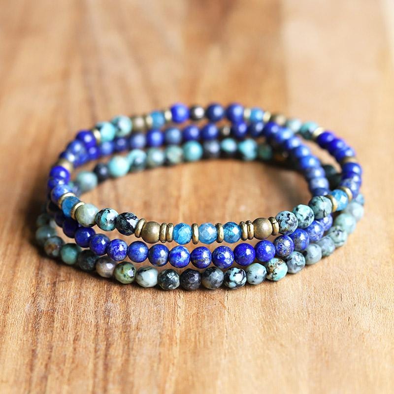 Lapis Lazuli and African Turquoise Bracelet Set