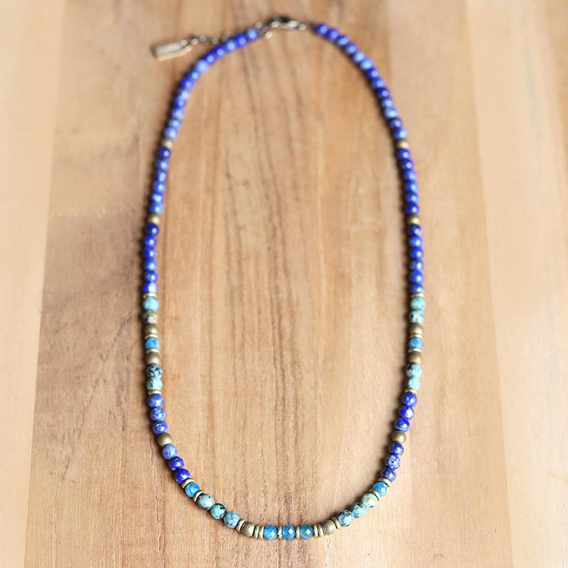 Lapis Lazuli and African Turquoise Delicate Necklace