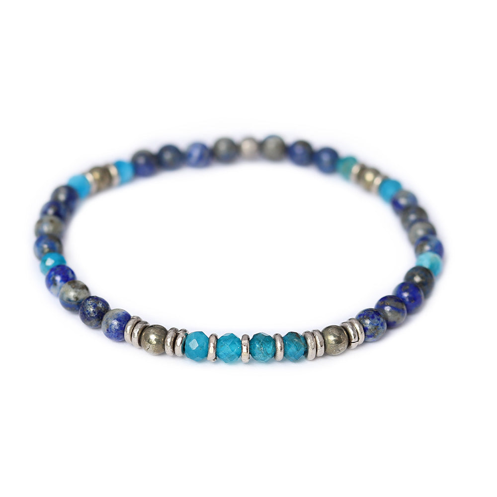 Lapis Lazuli and Apatite Delicate Bracelet