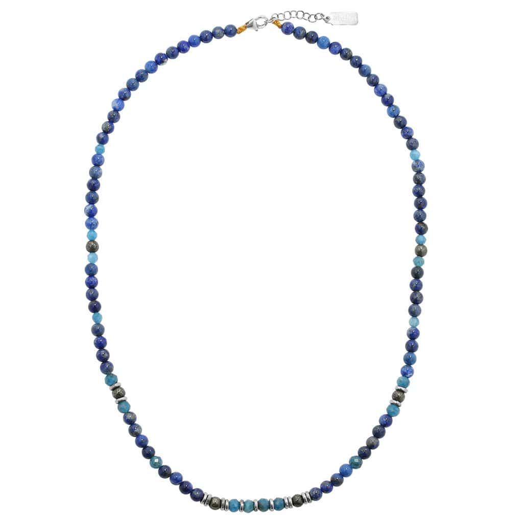 “Intuition and Gratitude” Lapis Lazuli and Apatite Delicate Necklace