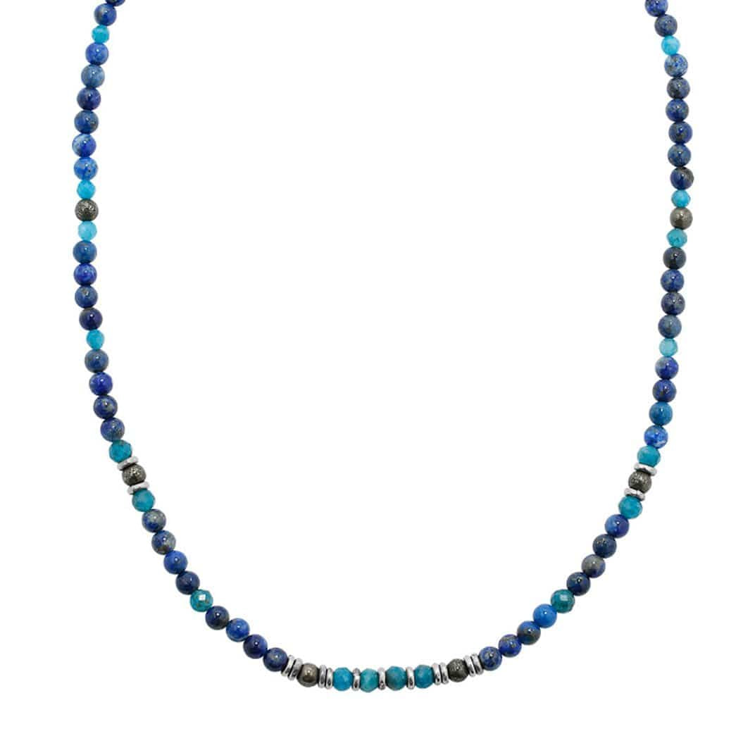 “Intuition and Gratitude” Lapis Lazuli and Apatite Delicate Necklace