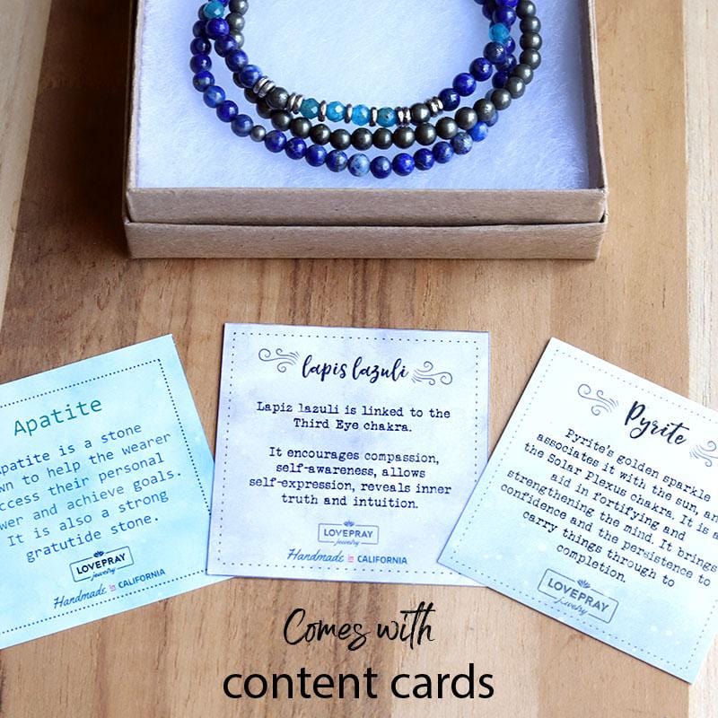 Lapis Lazuli and Pyrite Delicate Bracelet Set