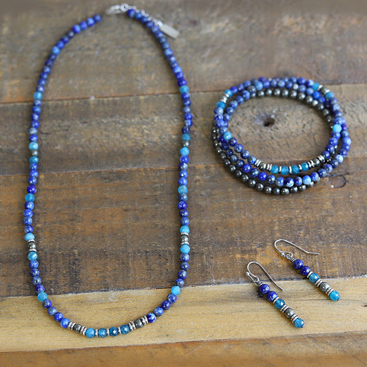 "Intuition" Lapis Lazuli and Apatite Jewelry Bundle