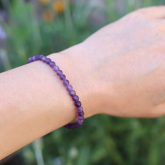Matte Amethyst Bracelet on hand model