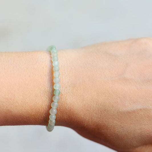 Woman wearing dainty Matte Aventurine bracelet