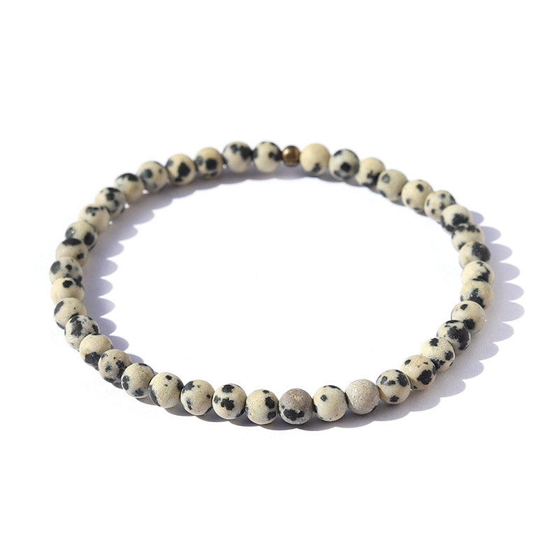 Matte Dalmatian Jasper Delicate Beaded Bracelet