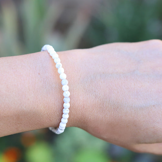 Matte Howlite Bracelet on hand model