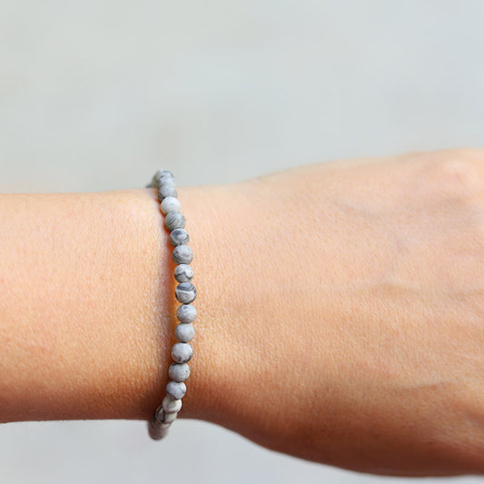 Matte Landscape Jasper Bracelet on hand model