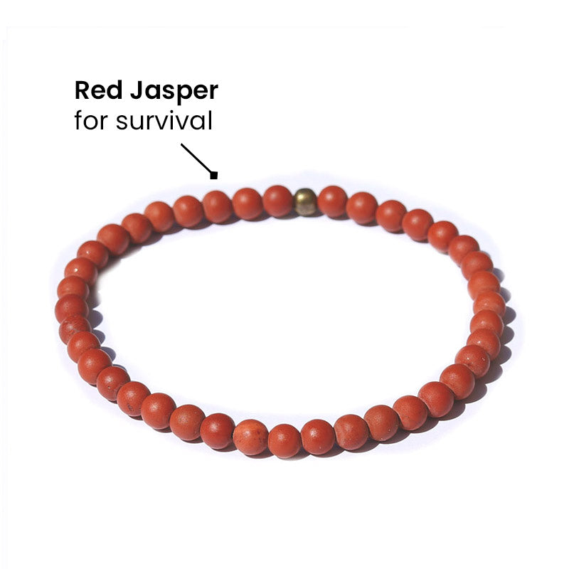 "Survival" Matte Red Jasper Bracelet