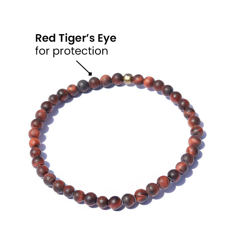 Matte Red Tiger's eye Bracelet gemstone meaning