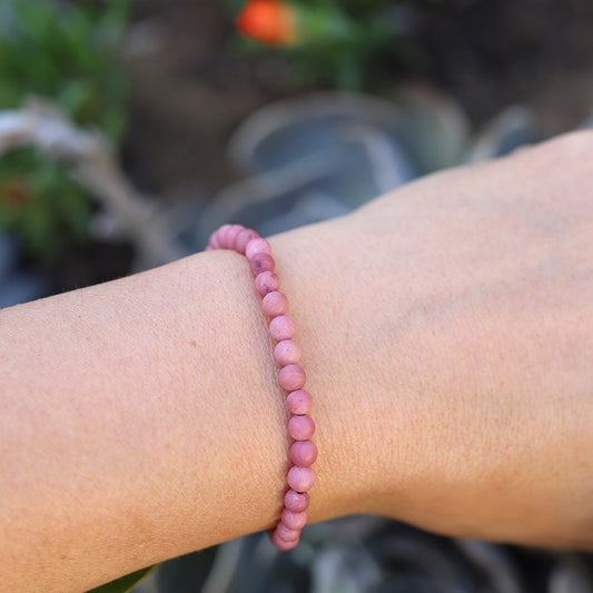 Matte Rhodonite Bracelet on Hand model