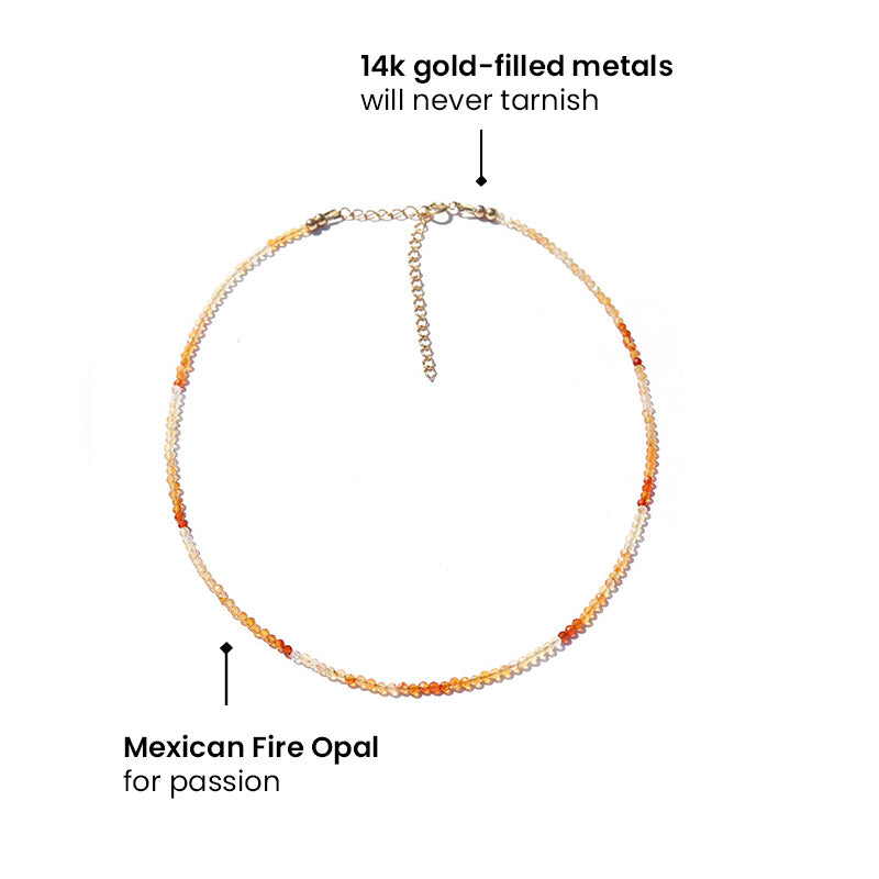Mexican Fire Opal Luxury Necklace