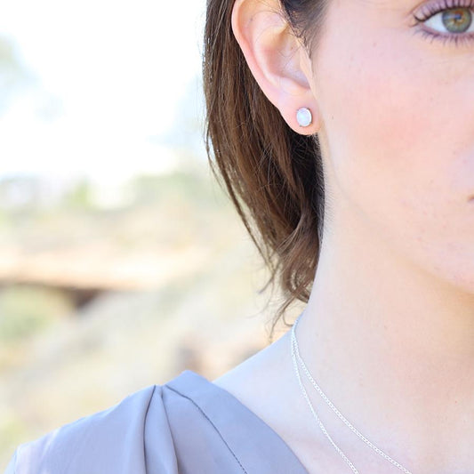 Moonstone Sterling Silver Stud Earrings