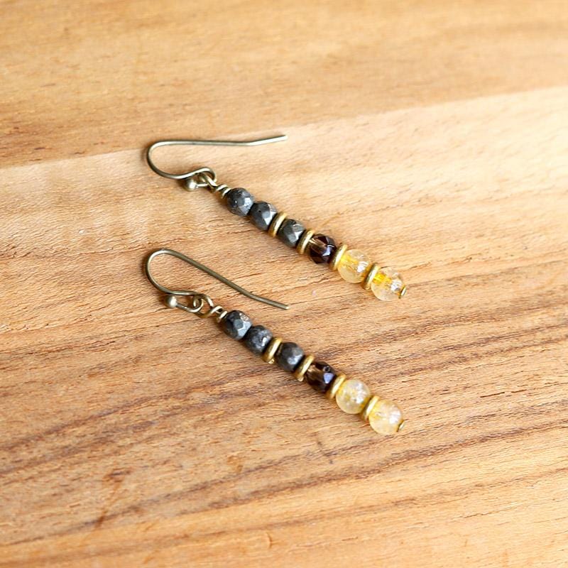 Pyrite and Citrine Earrings