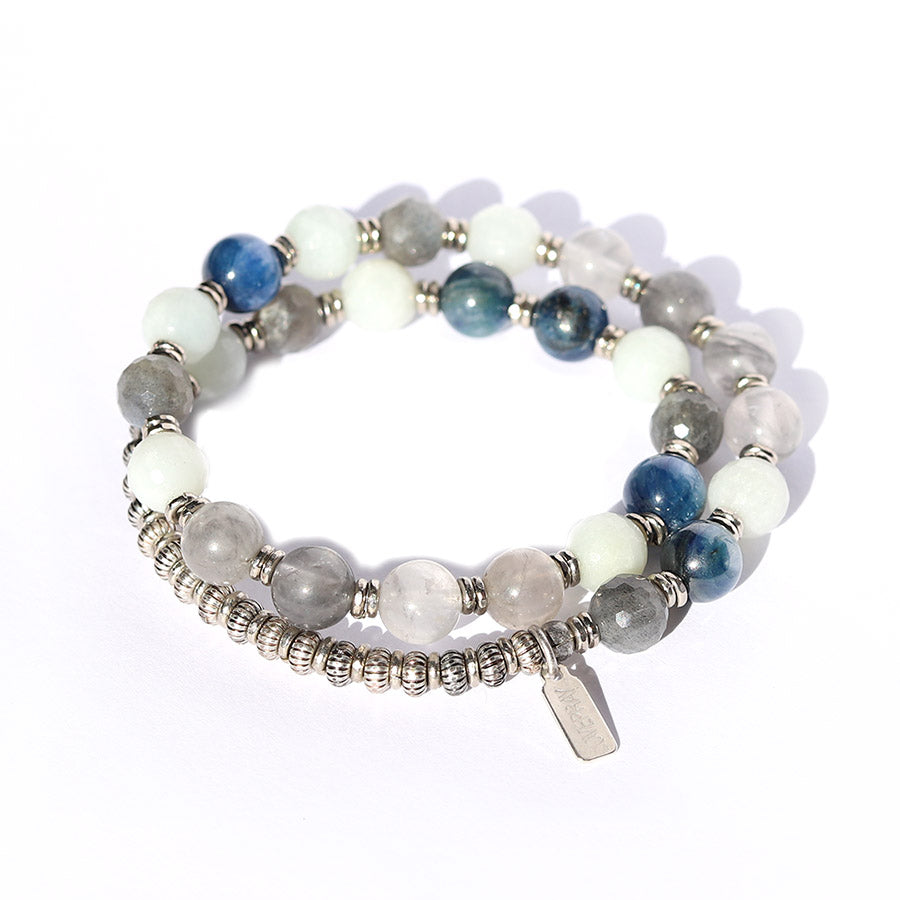 "Calm" Quartz and Kyanite Calm Wrist Mala Bracelet