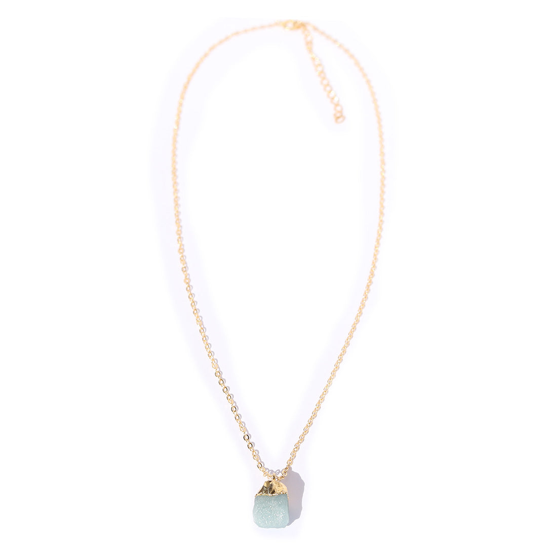 Delicate Raw Aquamarine Pendant Necklace