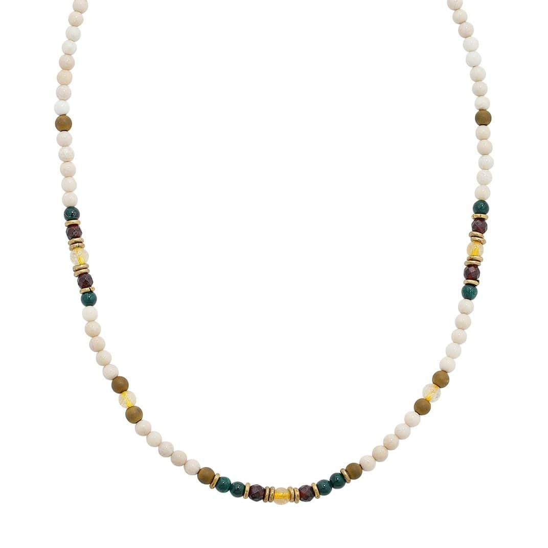 Riverstone Malachite and Garnet Delicate Necklace *Final Sale*