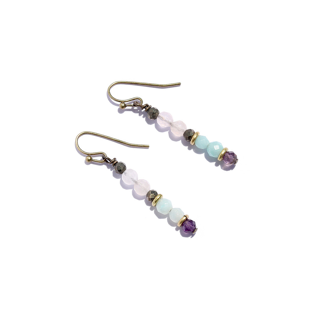 Rose Quartz and Amethyst Earrings