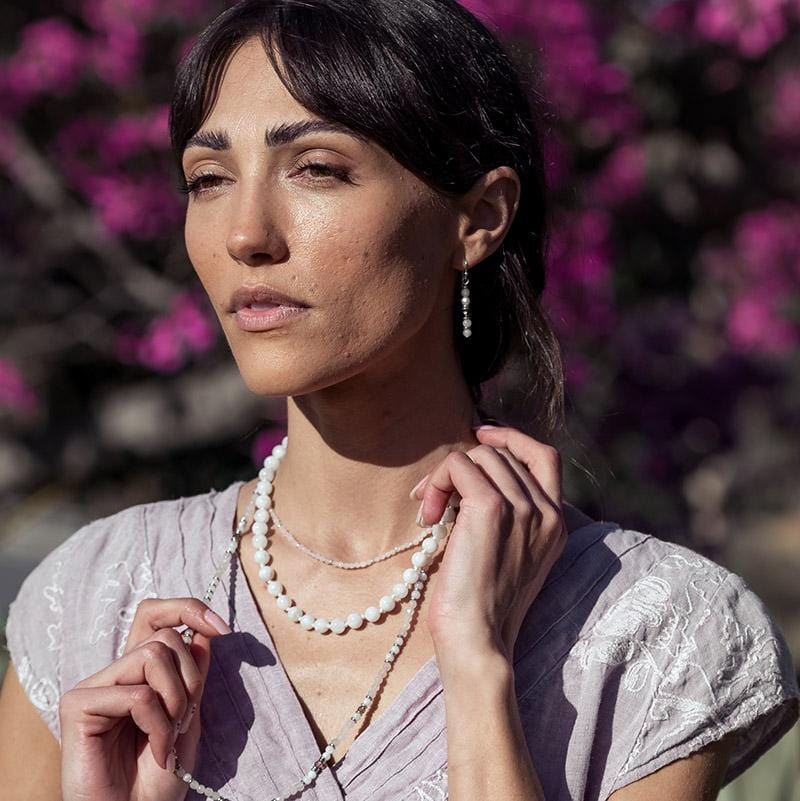 Rose Quartz and Moonstone Earrings