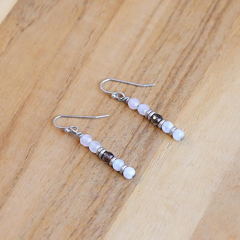 Rose Quartz and Moonstone Earrings