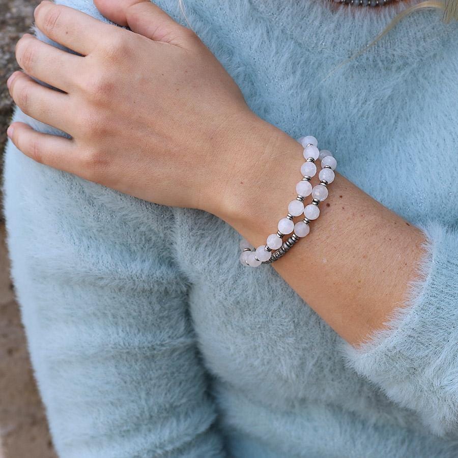 genuine selenite wrist mala bracelet