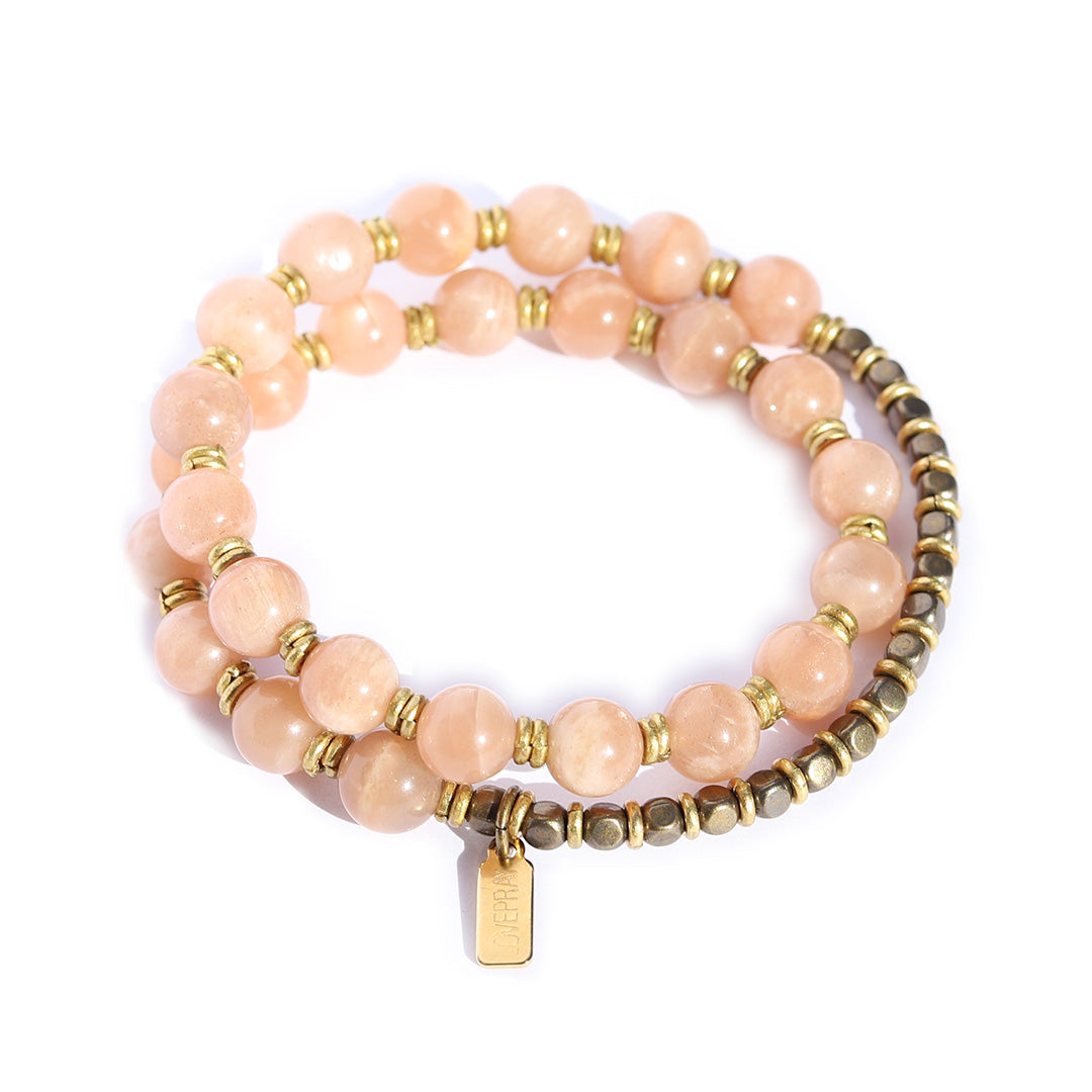 Sunstone Mala Bracelet