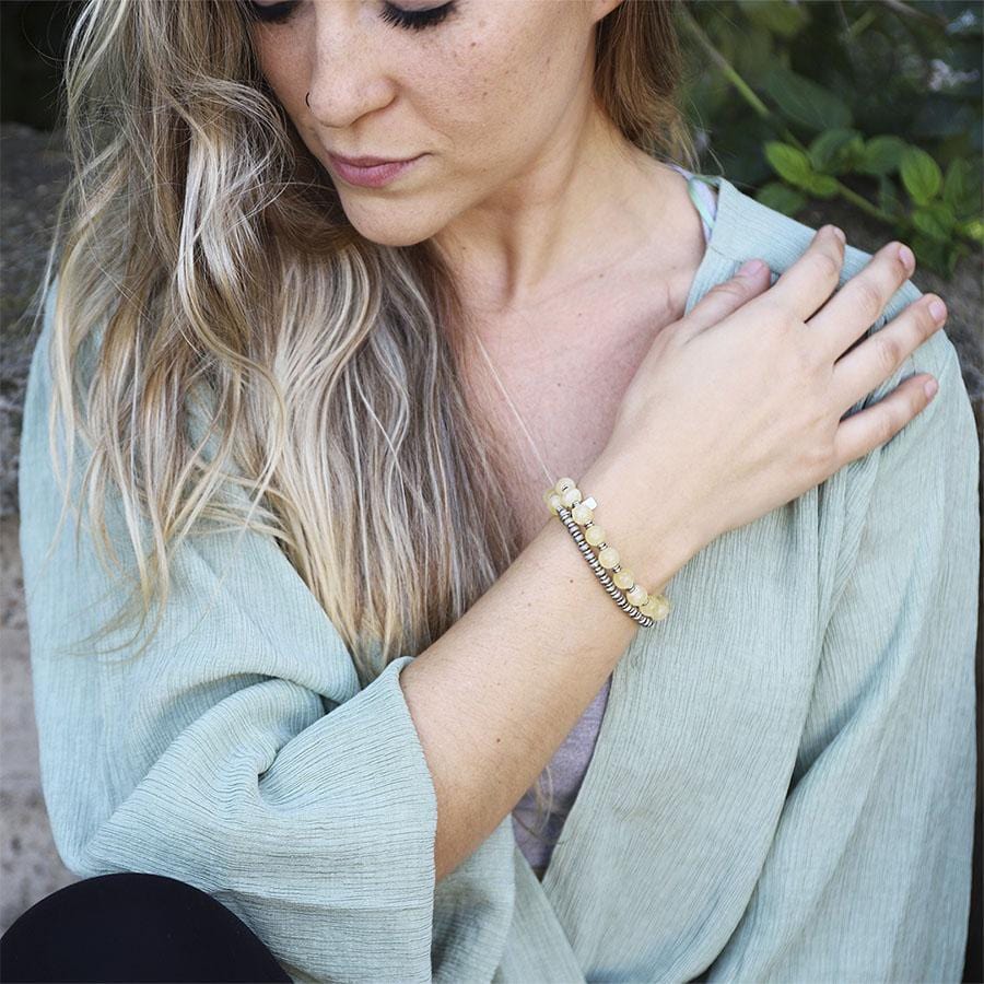 Yellow Chalcedony Wrist Mala Bracelet