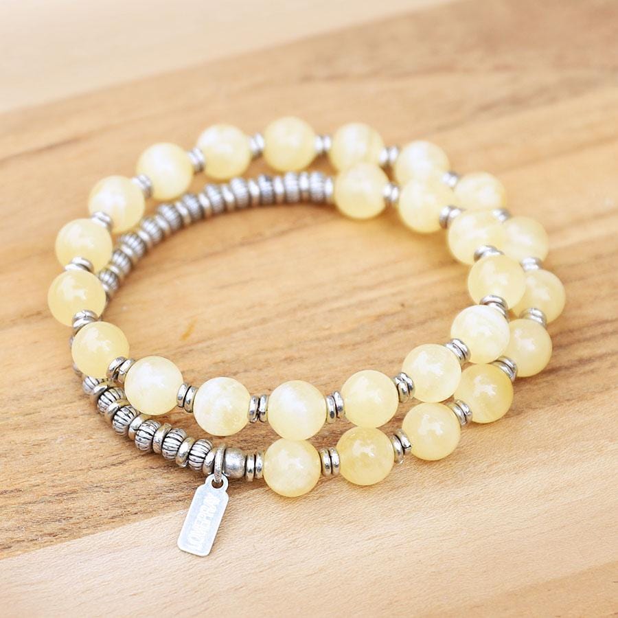 Yellow Chalcedony Wrist Mala Bracelet