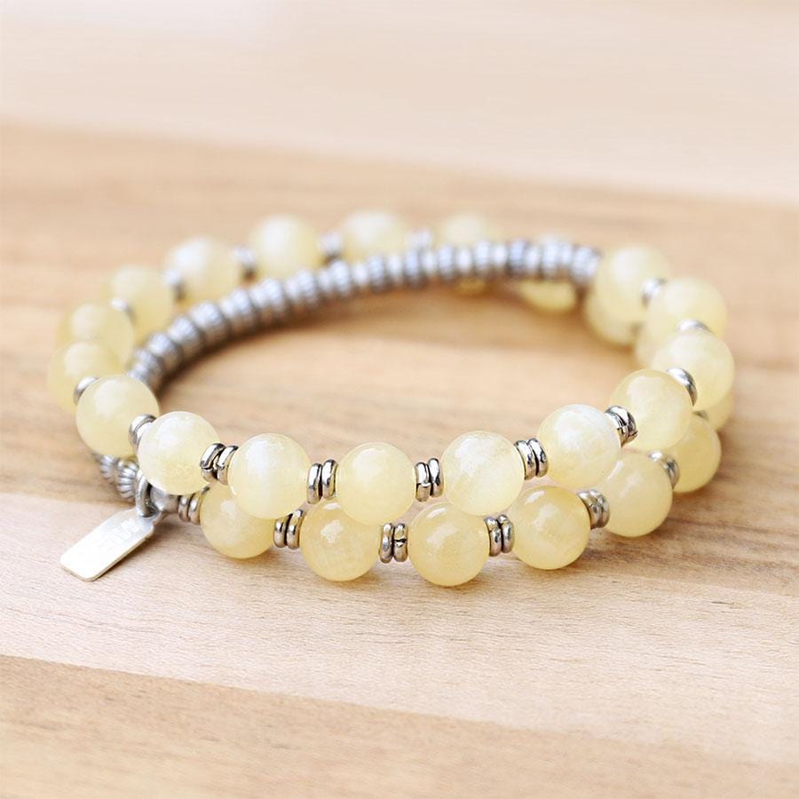 Yellow Chalcedony Wrist Mala Bracelet