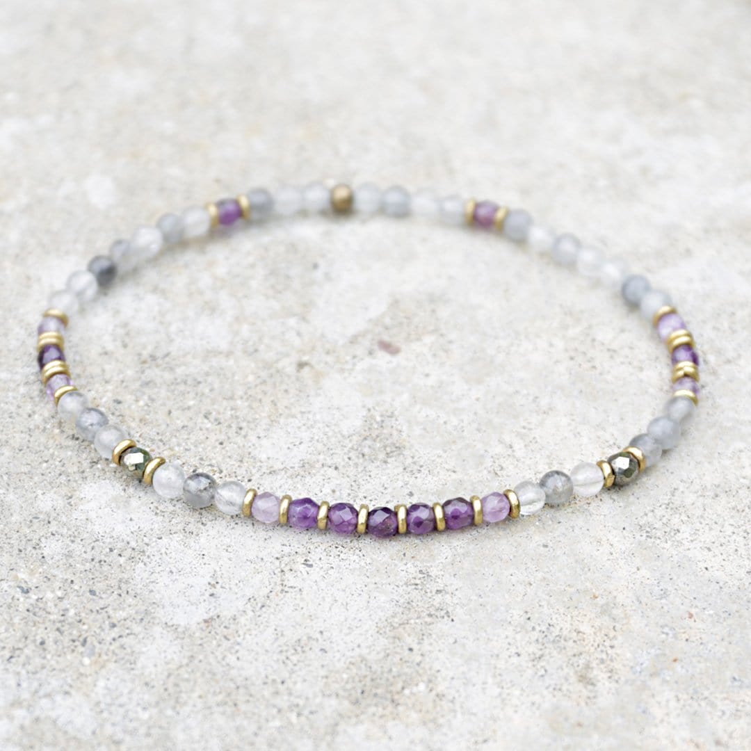 Amethyst & Cloudy Quartz Healing Anklet