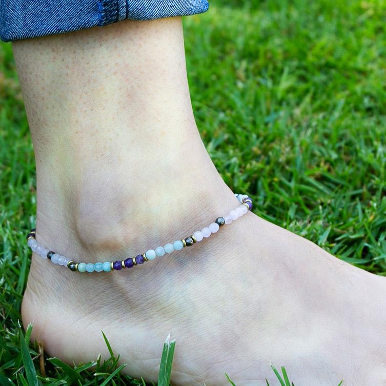 Anklets - Rose Quartz And Amazonite Anklet