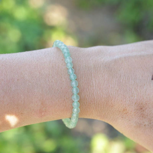 Woman wearing dainty Aventurine bracelet
