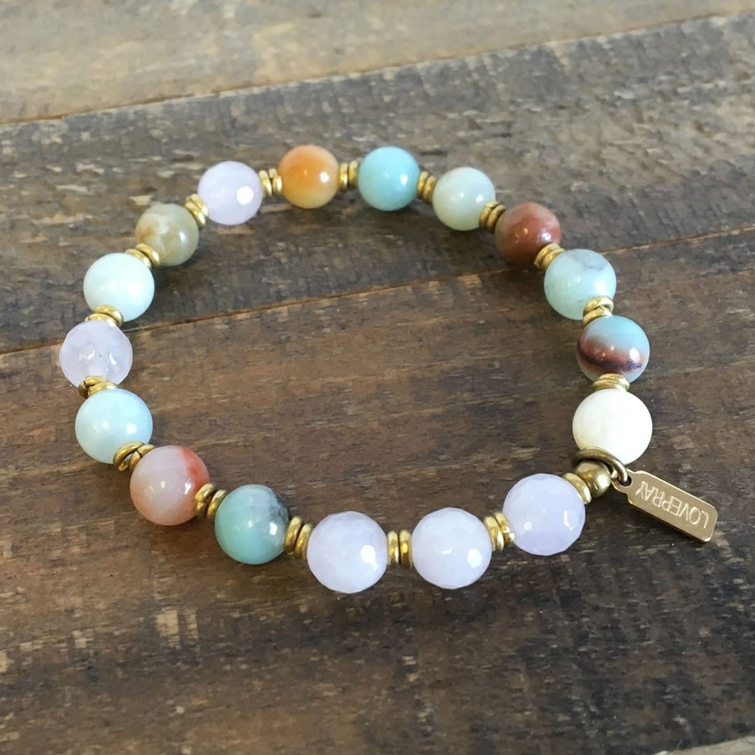 Bracelets - Amazonite And Rose Quartz "Positivity And Healing" Bracelet